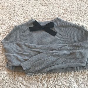 Jcrew gray sweater with bow size m